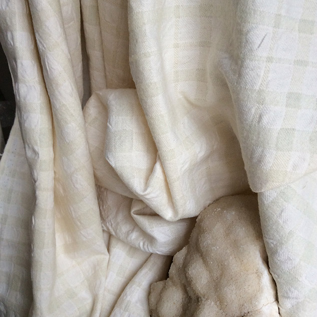 Tissu rideaux à relief couleur écru tissus ameublement au metre